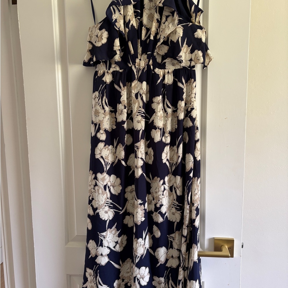 Floral Navy and Cream Maxi Dress